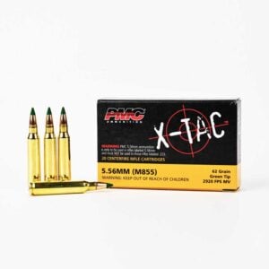 PMC X-TAC 5.56x45mm NATO 62 Grain M855 Green Tip – 20 Count